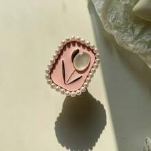 Funda de teléfono con soporte telescópico y diseño único de perla de tulipán estilo coreano Ins Niche, con pegatina en la parte posterior - Multicolor - Ver 11