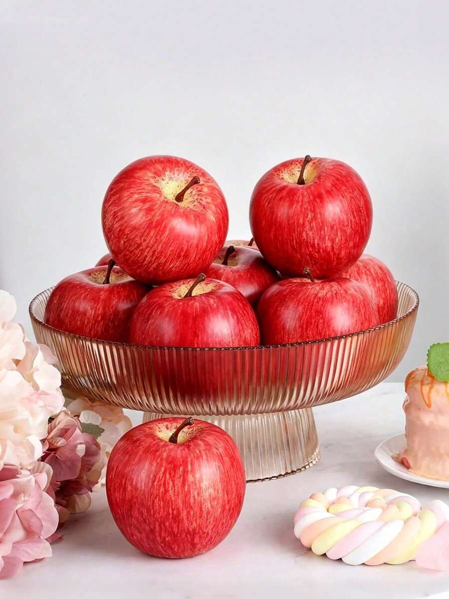 8 quả táo nhân tạo sống động như thật, trang trí trái cây giả giống thật, thích hợp cho đám cưới, phòng khách, trang trí mùa xuân, trang trí nhà bếp, đạo cụ tiệc trái cây nhân tạo sống động như thật, trang trí nhà cửa, trang trí phòng, trang trí bàn ăn, trang trí tiệc, trang trí đám cưới, trang trí tiệc sinh nhật, trang trí mặt bàn, cây nhân tạo, đồ dùng nhà bếp, Ngày của Mẹ, trang trí bàn làm việc Ngày của Mẹ, trang trí trung tâm bàn tiệc cưới. - Đỏ - Xem 1
