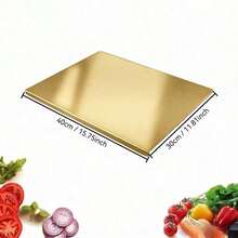 1pc Luxury Stainless Steel Golden Cutting Board Cutting Board - Durable And Mold Resistant, Kitchen Small Tool Kneading And Rolling Board, Baking Cutting Board, Suitable For Home Chefs And Cooking Enthusiasts, Suitable For Cutting Meat Chunks, Cheese - Multicolor - View 13
