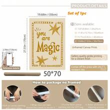 1件帆布牆面藝術品，兒童房裝飾畫，"You Are Magic"夢幻星形兒童房裝飾，波希米亞風格芥末黃與米色中性色調兒童房裝飾，勵志肯定藝術品，適用於幼兒臥室、兒童房、遊戲室牆面裝飾、閱讀區、育嬰室牆面裝飾 - 彩色 - 查看 16