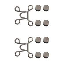 2pcs No-Sew Adjustable Jeans Buttons - Reusable, Invisible Waistband Tightener For Pants & Clothes, Durable Metal - Light Black 2 Sets - View 10