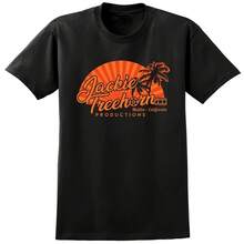 Camiseta gráfica Jackie Treehorn Productions Malibu California, camiseta informal de algodón de manga corta para hombre y mujer - forma - Ver 1
