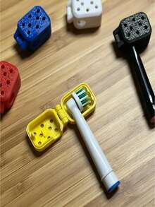 2个装透气牙刷头保护盒，防尘抗菌便携收纳盒，塑料牙刷头保护套，电动牙刷头收纳盒，透气旅行保护套，多色通用牙刷头防尘盒，适用于居家、出差、旅行，电动牙刷头保护 - 彩色 - 查看 8