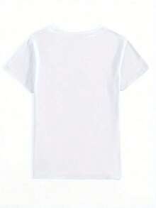Camiseta Casual de Manga Corta para Mujer TrendyWomen - Estampado Conmemorativo del 250 Aniversario de la Independencia de EE. UU. - Corte Regular, Cuello Redondo - Ropa de Mujer para Todas las Temporadas, Uso Diario - Blanco - Ver 3