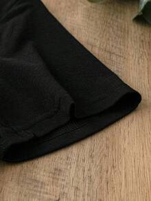 Camiseta ajustada de mujer de manga corta con cuello redondo, estampado de cabeza de buey, adecuada para el verano - Negro 2 - Ver 5