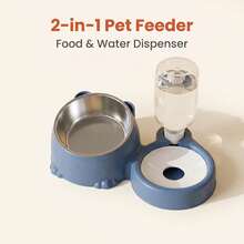 Mangkuk Air & Makanan Otomatis 2-in-1 untuk Kucing & Anjing, Mangkuk Makan Hewan Peliharaan, Mencegah Cedera Leher & Benturan, Pilihan Warna Beragam, Cocok untuk Anjing & Kucing Kecil - Kapasitas besar - View 1