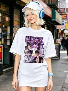 ropa de calor mujer Camiseta de manga corta con cuello redondo suave y casual de verano para mujer, tops para salir, algodón, vintage, estilo callejero europeo y americano, casual deportivo, estilo unisex, estilo casual urbano, tops bonitos, Gen Z, curvas, ropa Y2K, camisetas divertidas, tops para damas, conjuntos de vacaciones para mujer, top lindo, camiseta gráfica, conjuntos de primavera, camisetas holgadas, ropa de calle retro, estilo de los 90, estilo de los 2000, subcultura, top negro, tops blancos, atuendo de fiesta de los 90. - Blanco - Ver 3