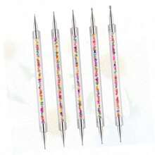 LANDOT 5pcs Double-Ended Rhinestone Picker Tool Set, Suitable For DIY Nail Art Decoration And Nail Salon Use - Baby Pink - View 9