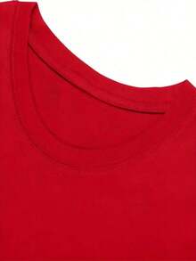 Camiseta de Manga Corta y Cuello Redondo para Niñas, Estampado "Girls Trip Relax", 100% Algodón, Ideal para Primavera y Verano - [Rojo] - Ver 3