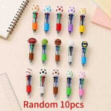 Sports Ball Top 6-Color Retractable Ballpoint Pen, Multicolor Smooth Writing Pen With Soft Grip, Sports Theme Student Stationery For School Supplies, Back To School, Study Notes, Journaling & Classroom Rewards - A - View 13