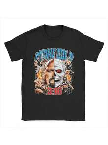 Camiseta retro de hip-hop para hombre con estampado de Austin Stoned Colding Rattlesnake - Camiseta de cuello redondo, holgada y transpirable, adecuada para el gimnasio, fiestas, uso casual y regalos, lavable a máquina durante todo el año para conjuntos de Navidad/Acción de Gracias. Una camiseta de manga corta adecuada para el hogar, uso diario, fiestas y viajes, perfecta como regalo para amigos o familiares. - Negro - Ver 1