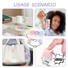 3pcs Keyboard Shaped Stress Relief Keychain, Adult Finger Toy, Press-Type Keyring, Concentration & Relaxation Tool. Suitable For New Year/Thanksgiving/Easter Gifts, Plastic Material (Random Color), Fidget Toy, Finger Spinner, Finger Spinner, Finger Spinner, Finger Spinner, Keyboard Finger Spinner, Toy Keychain, Cool Toy - Multicolor - View 5