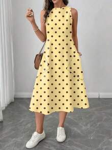 Vestido casual de mujer de longitud media con estampado, adecuado para primavera y verano - Multicolor 3 - Ver 3