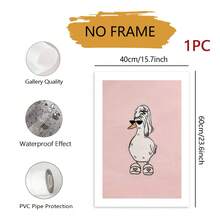 Tranh canvas hình vịt ngộ nghĩnh, màu hồng, trang trí tường phòng tắm hài hước, phong cách trang trại cổ điển, tranh vẽ vịt quàng khăn rằn kiểu nông thôn, trang trí nhà cửa thời trang, phòng khách, phòng ngủ, văn phòng, không khung. - Nhiều màu - Xem 12