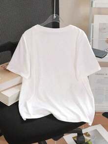 Short Sleeve T-Shirt, Round Neck, Vogue Print, Women's Colors, Men's T-Shirt, Tops, Sweatshirts For Women, Y2k T-Shirt Shirt - 白色 - 查看 3