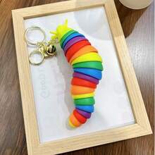 1pc Large Snail Stress Relief Keychain (Random Body Color), Soft Silicone Squeeze Toy Clickable Keychain, Women's Bag Accessory, Cute Ornament, Graduation Gift Accessory, Unisex Adult Finger Keychain, Soothing Keychain, Focus & Relaxation Stretchable Keychain, Birthday Gift, Party Gift, Holiday Gift - Multicolor - View 4