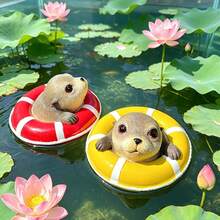 4.72 Inch Floating Sea Lion Ornament, Multi-Color Options, Decorative Floating Sculpture For Garden, Yard, Park, Living Room, Swimming Pool, Fish Tank, Unique Gift - Floating Sea Lion Statue - View 2