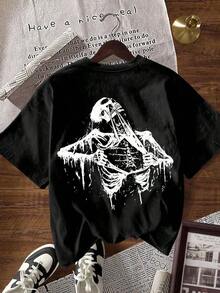 Short-Sleeved T-Shirt With Fruit And Summer Letter Print, Loose And Comfortable - Negro 2 - View 6