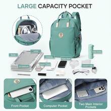 Nueva mochila, mochila para portátil, adecuada para portátiles de 14-15.6 pulgadas, unisex, ligera y duradera, bolsillos multifuncionales, mochila de gran capacidad para universidad y exteriores, mochila de viaje, mochila de senderismo, mochila casual ligera para uso diario, con compartimento para portátil, mochila multifuncional de moda, adecuada para trabajo, negocios y uso universitario, múltiples colores disponibles - Multicolor - Ver 6