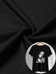 Oversize Extra grande Camiseta de algodón suave para mujeres con gráfico de chica tatuada, regalo ideal para fanáticos de la moda, estilo streetwear, camiseta de manga corta con cuello redondo, casual perfecta para todas las estaciones, S M L XL, 100% algodón - Negro - Ver 5