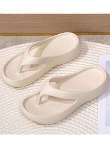 Dép xỏ ngón cho nữ, dép lê, dép xỏ ngón đế dày, dép sandal đế mềm. - Màu be - Xem 7