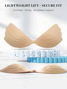 2/1pc New Self-Adhesive Invisible Bra Cups, Nude/Black - Multicolor - View 4