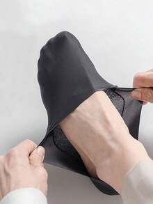 1/6 Pairs Men's Solid Color Casual Breathable Invisible Socks, Suitable For Daily Wear, Business, Home, All Seasons - Multicolor - View 6