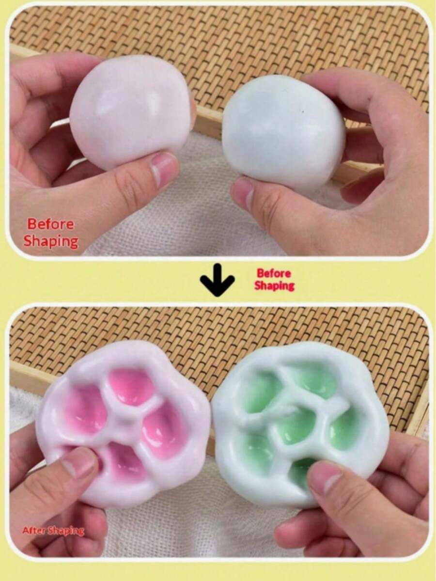 1pc Random Color Fun Stress Relief Squeeze Ball, Super Soft Thin Ice Skin Stress Relief Toy, Can Relieve Anxiety And Irritability, Heal Bad Mood, Super Shaping, Slowly Squeeze Rebound, Color Changing Stress Relief Toy, Suitable For Holiday Gifts, Fun And Cute Gifts, Birthday Gifts, Easter Gifts, Halloween Gifts, Christmas Gifts, Party Gifts, Squishy, Squishy Toys, Squishy Stress Toy, Dumpling Squish, Toys For Adults Women - Glutinous Rice Balls - View 1