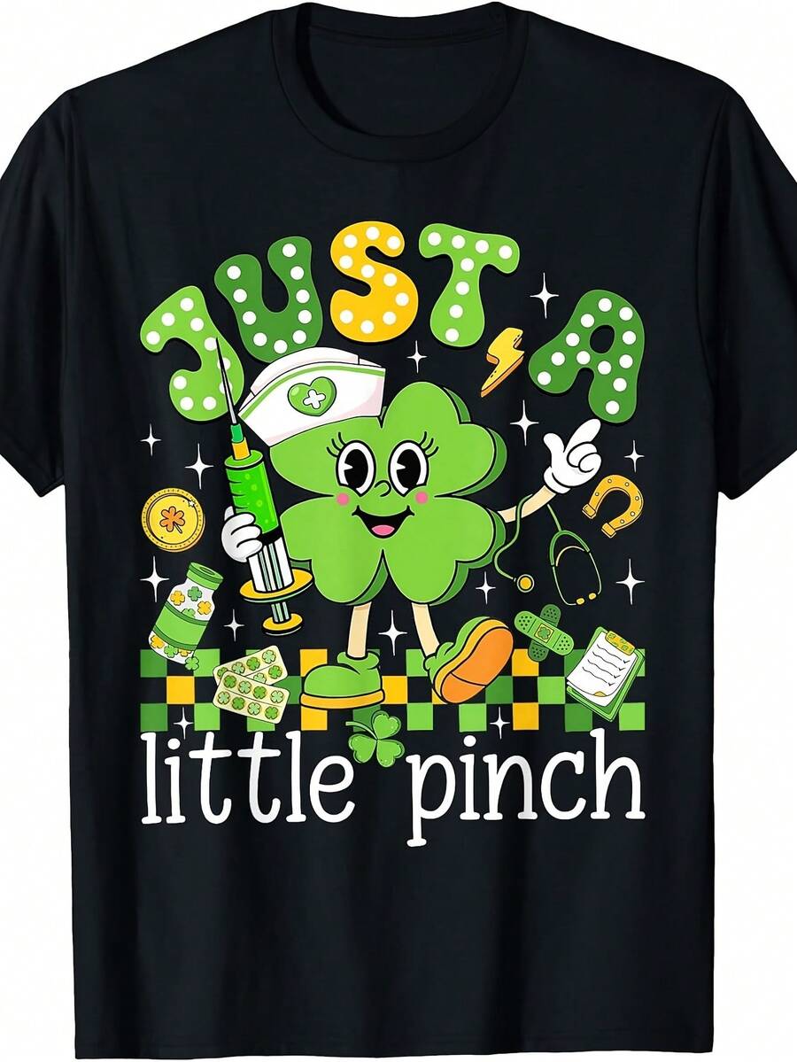 Camiseta de Mujer "Just A Little Pinch" Trébol Enfermera Día de San Patricio
