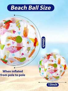 1pc/3pcs 20-Inch Inflatable Beach Balls, Large Durable Swimming Pool Toys, Suitable For Beach Parties, Swimming, Outdoor Decoration And More - A - View 5