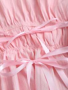 Conjunto de 2 piezas estilo francés relajado con camiseta sin mangas de cintura ceñida y pantalón ancho de pierna holgada, un conjunto de moda para mujeres - Rosa - Ver 7