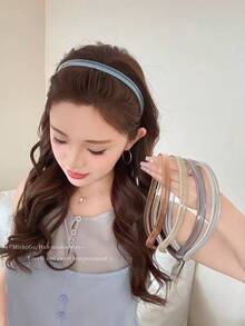 5/1PC Băng đô cài tóc đơn giản, mỏng, trong suốt, có răng cưa, chống trượt, kiểu dáng ôm sát đầu, dùng cho nữ, kẹp tóc, phụ kiện đội đầu - Nhiều màu - Xem 3
