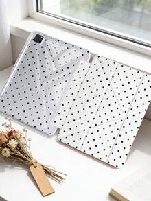 1 ốp lưng acrylic trong suốt họa tiết chấm bi trắng, in hai mặt, có khe cắm bút tích hợp, vỏ acrylic trong suốt cao cấp chống cong vênh, chống trầy xước, chống rơi vỡ, chân đế gập 8 nấc điều chỉnh, nam châm/tự động bật/tắt màn hình, ốp bảo vệ máy tính bảng kiểu dáng thanh lịch/lãng mạn (Không bao gồm bút, một số mẫu có khung viền ống kính) - nhiều màu - Xem 7