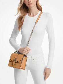 Michael Kors MK Greenwich Flap Bag Small Baguette Purses For Women Crossbody Bag And Shoulder Bag - Brown - View 2