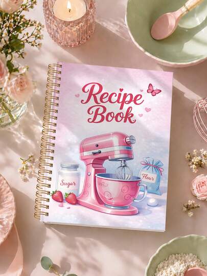 BUBU 1pc Spiral Bound Recipe Book, 400+ Recipe Organizer Notebook For Ingredients, Cooking Conversions & Family Recipes, Kitchen Essentials For Home Cooks Back To School Supplies Women Gifts Notebook For School Dorm Room Essentials College