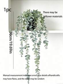仿真悬挂式桉树植物，逼真的悬挂植物，小型仿真盆栽，适合DIY花墙。抗紫外线仿真花，适用于悬挂式花园、阳台、窗台和户外装饰，也适用于家居、客厅、办公室、浴室、置物架装饰、婚礼和生日装饰，是春夏户外和花园装饰的理想之选。 - 綠色 - 查看 7