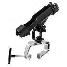 Adjustable 360° Rotatable Fishing Rod Holder, Heavy-Duty Boat & Kayak Rod Mount - Black - View 2