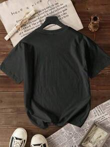 SummerCamiseta Casual de Moda para Mujer Amante del Café, Cuello Redondo, Estampada, Corte Regular, Blanca de Verano, Transpirable y CómodaFashion All-match Women's Short Sleeve T-shirt, Bas - Negro - Ver 3