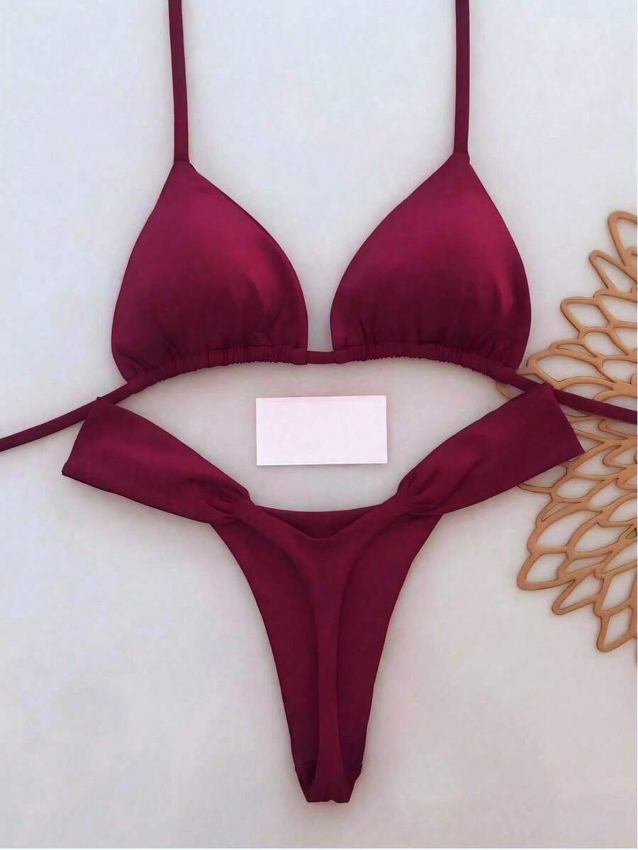 Bộ bikini 2 mảnh phong cách bohemian thanh lịch, gợi cảm, họa tiết hoa nhuộm tie-dye, thích hợp cho bãi biển và kỳ nghỉ, mùa xuân/hè. - Nhiều màu - Xem 1