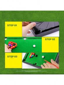 Mini Desktop Billiard Set - 11 Ball Portable Billiard Table, Suitable For Office And Study Use | Party Stress Relief Game, Birthday Gift, Graduation Gift - Multicolor - View 4
