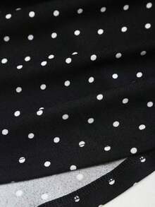 Vestido de línea A con diseño de 3 en 1 de lunares románticos para mujer, que estiliza y afina la cintura, adecuado para primavera/verano, citas o comidas casuales - Negro - Ver 6