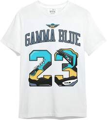 Dunkare Sneaker Match Graphic T-Shirt For Men And Women - Retro Gamma Blue 11s Streetwear | Unisex, Regular Fit, Vintage Style Y2K - 白色 - 23號髒4s - 查看 8