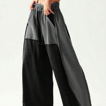 BohoFeels Women's Casual Knit Patchwork Loose Wide Leg Washed Pants - Rosa - Ver 10