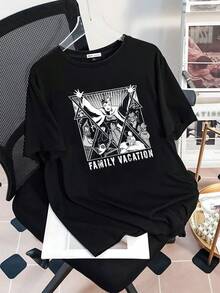 Ilustración artística que muestra figuras fantásticas reunidas con energía poderosa transmitiendo unión y fuerza interior ideal para quienes aman el arte gráfico moderno camiseta de mujer de corte cómodo hecha en  suave y transpirable - Negro - Ver 3