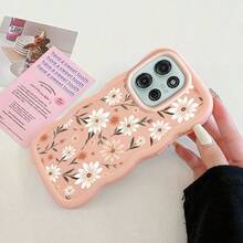 Flower Wavy Curved Colorful Painted Macaron Phone Case, Suitable For Galaxy/Honor/HW/ - Black - View 11