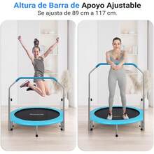 SereneLife Portable And Foldable Trampoline - 36" Rebounder For Home Use, Body Exercise And Fitness - Updated Version - SLSPT365 MUVR - Celeste-102cm - View 4
