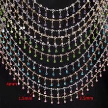 1m Shiny Glass Claw Rhinestone Chain Colorful Beads Pendant Copper Chain Tassel Chain Suitable For Handmade DIY Necklace Bracelet Clothing Decoration Chain - DIY Copper Chain - View 2