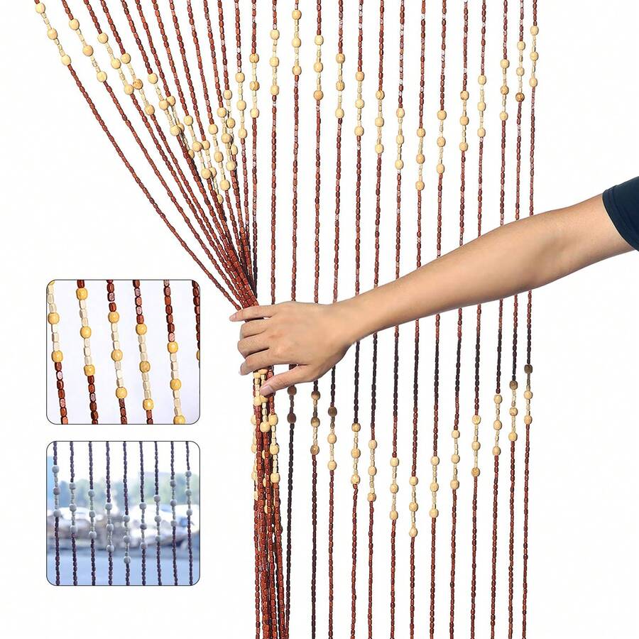 35.4" X 68.9" Wooden Bead Curtain 27 Lines Door Curtain For Doorways, Windows, Bedroom, Dining Room, Coffee Shop - 27 Lines-wood@HG-HSYXF-3913 - Xem 1