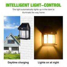Solar-Powered Waterproof Outdoor Wall Light With Motion Sensor Tungsten Filament Garden Yard Decoration LED Lamp 3 Modes 1-4Pcs - 2 CÁI - Xem 2