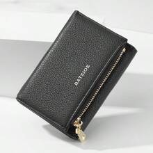 Lychee Texture Minimalist Folding Women's Wallet, Lightweight Portable ID Card Holder Coin Purse All-In-One Small Wallet - Multicolor - View 2